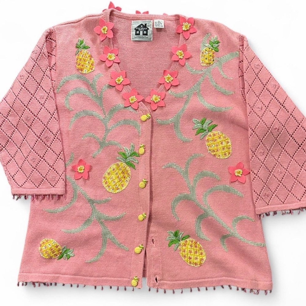 Storybook Knits Pink Pineapple Sweater